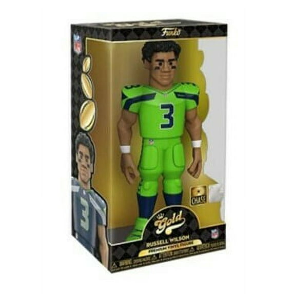 Funko GOLD Russell Wilson CHASE (Color Rush) (Green Seahawks Uniform) NFL Premium Figure