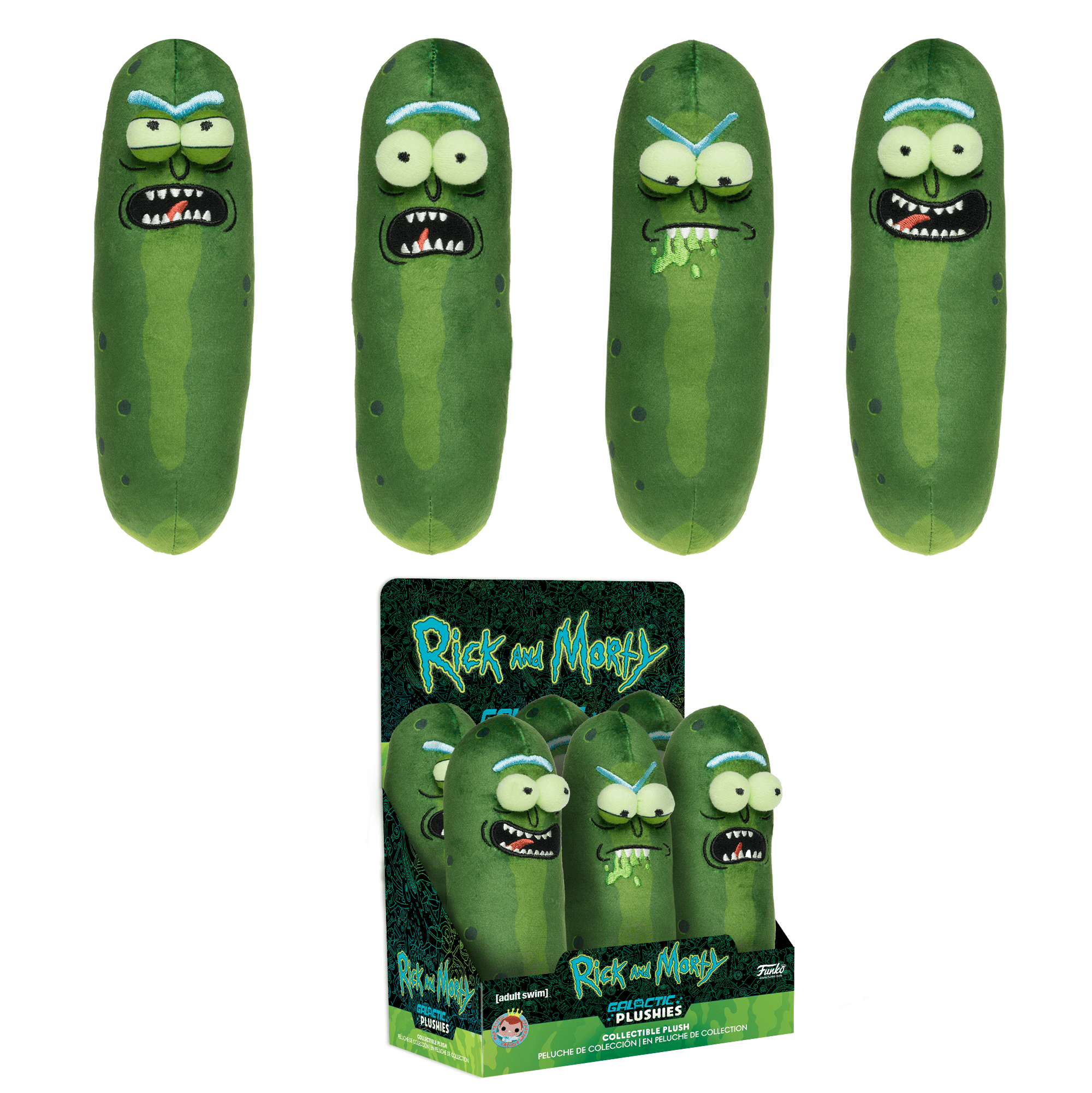 Funko Galactic Plushies: Rick & Morty - 7" Pickle Rick (Biting Lip)