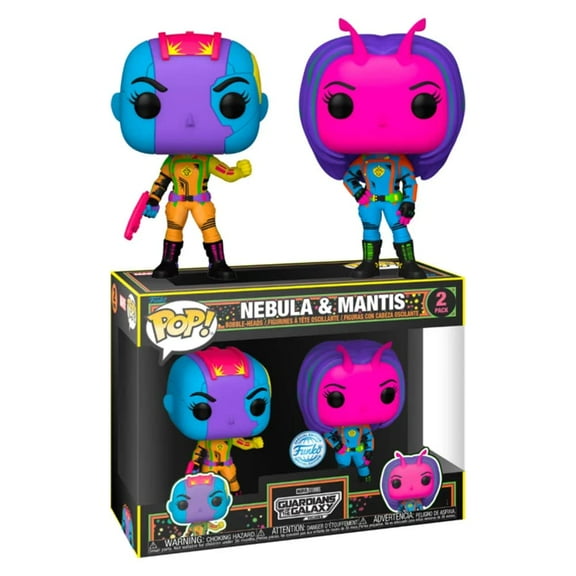 Funko Guardians of the Galaxy Nebula & Mantis Blacklight Bobbleheads, Limited Edition, 2 Pop! Set