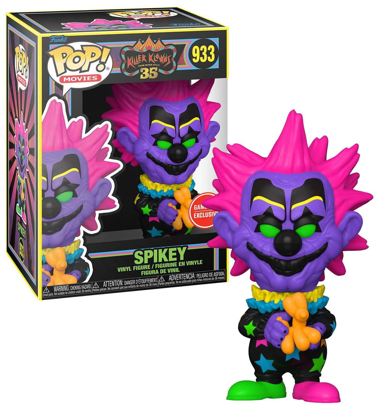 Funko POP Movies Killer Klowns from Outer Space Spikey 933 Blacklight Figure