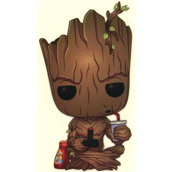 Funko Marvel Groot Sticker (Gamer, Sitting, Glow-in-the-Dark)