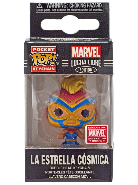 Marvel Lucha Libre La Estrella Cosmica Captain Marvel Funko Pocket Pop! Keychain