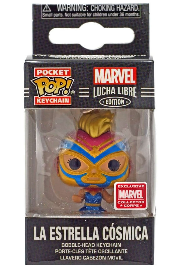 Marvel Lucha Libre La Estrella Cosmica Captain Marvel Funko Pocket Pop! Keychain