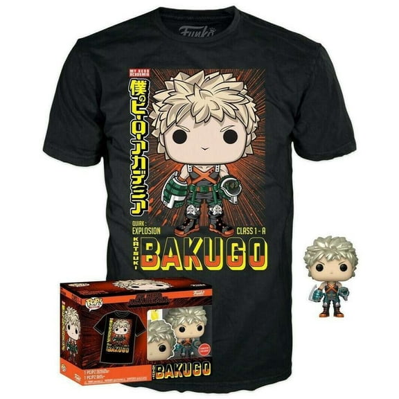 Funko My Hero Academia POP! Tees Katsuki Bukugo Vinyl Figure & T-Shirt (Large)