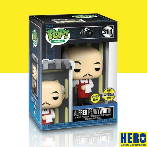 Funko NFT Batman Alfred Pennyworth GRAIL 999 Pieces GITD #311 (UV Premium Pop Protector Included)