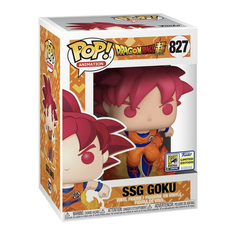 Funko Pop! SSG Goku N°827 – Stickers Comic Con – Édition Spéciale – NEUF