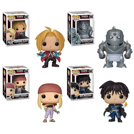 Funko Pop Animation: Fullmetal Alchemist - Edward Elric, Alphonse Elric, Winry Rockbell, Roy Mustang Vinyl Figures Set of 4