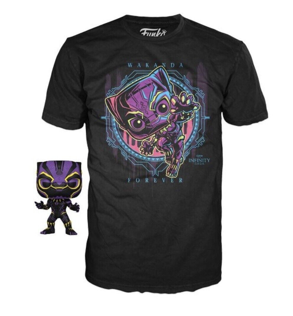 Funko POP! Blacklight - Black Panther POP \u0026 Tee Size M
