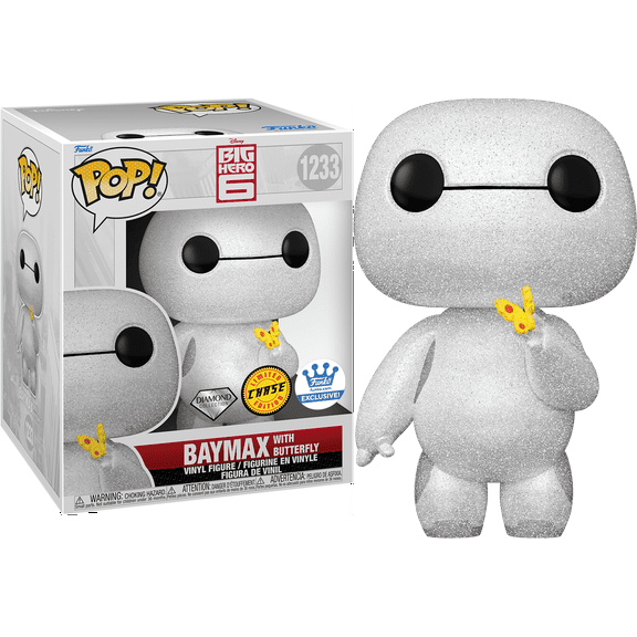 Funko POP! Disney Big Hero 6 - 6 Inch CHASE Baymax with Butterfly #1233 [Diamond Collection] Exclusive