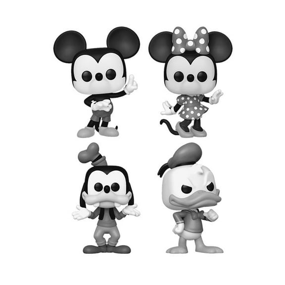 Funko POP! Disney: Mickey and Friends - Black  White 4-Pack Vinyl Figure