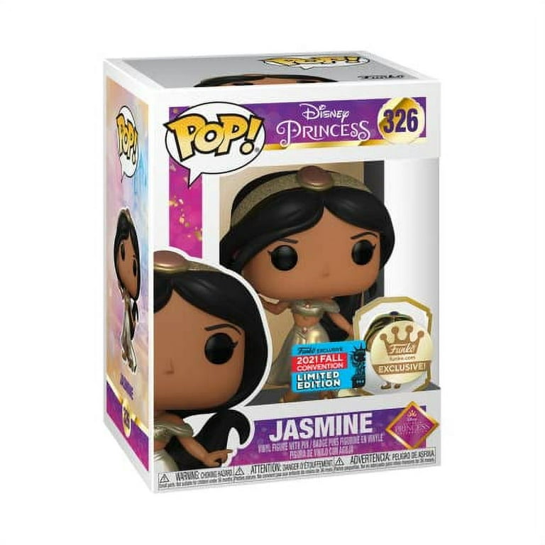POP! Disney Princess Jasmine W/Pin 326 Exclusive 2021 Fall Convention (  Shared Exclusive Sticker)
