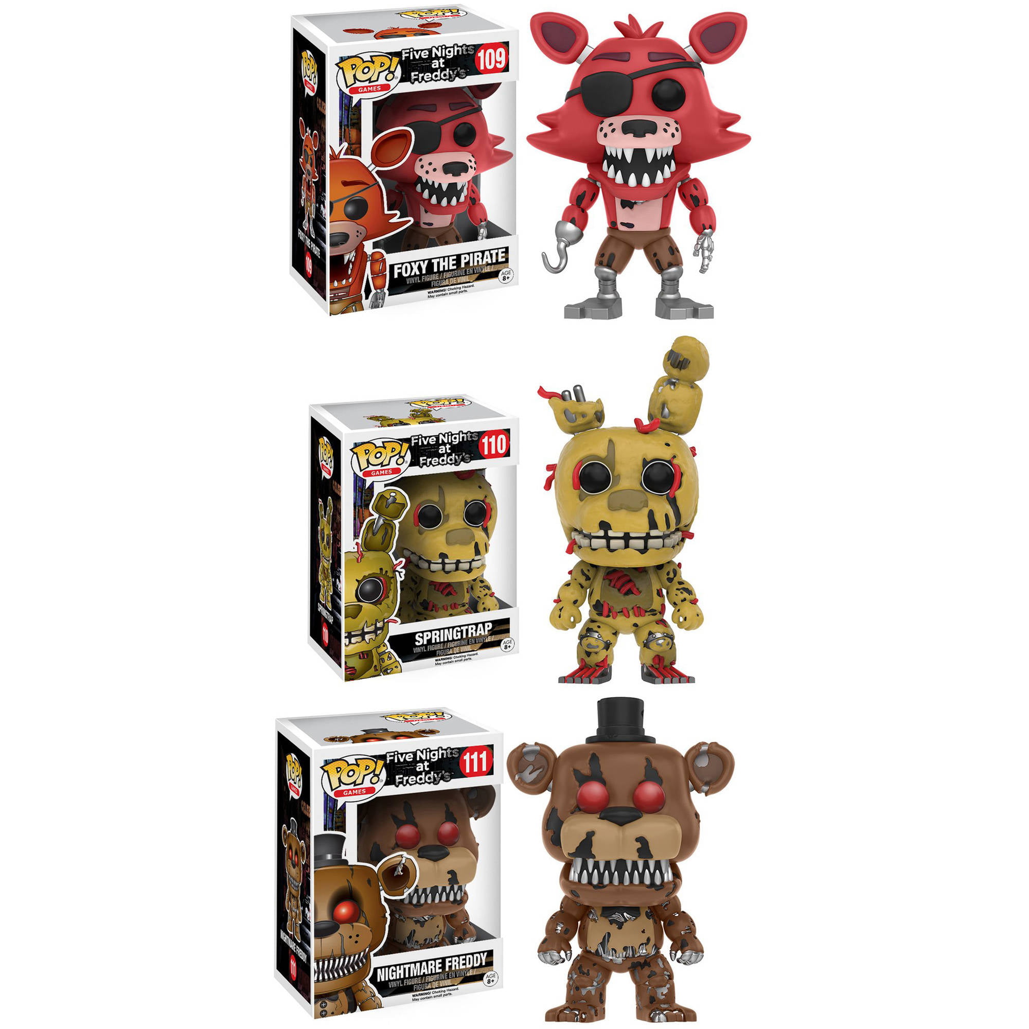 Funko POP! Five Nights at Freddy's Collectors Set with Foxy the Pirate,  Spring Trap and Nightmare Freddy