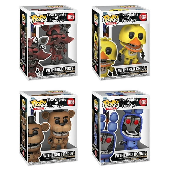 Funko POP! Games - Five Nights at Freddy's S4 Vinyl Figures - SET OF 4 WITHERED [Bonnie, Foxy +2]