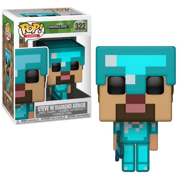 Minecraft Funko POP! Video Games Steve in Diamond Armor Vinyl Figure