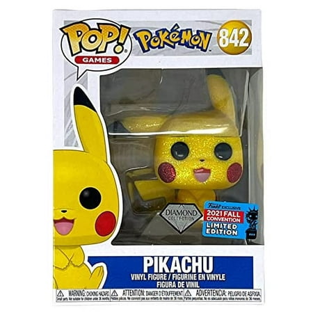 Funko Pop! Games: Pokemon - Pikachu Seated #842 Diamond Collection 2021 Fall Convention Limited Edition Exclusive
