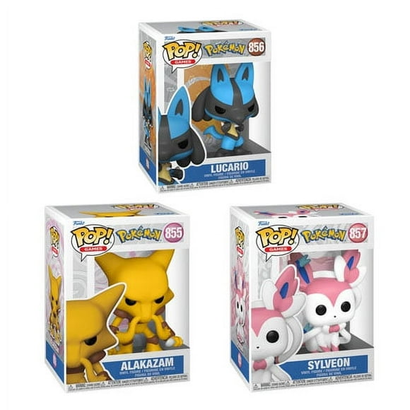 Funko POP! Games - Pokemon S9 Vinyl Figures - SET OF 3 (Alakazam, Sylveon & Lucario)