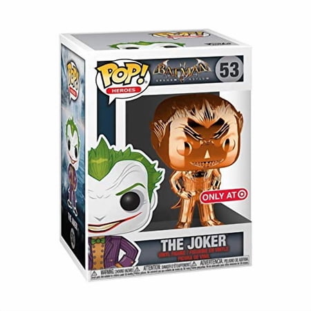 Funko POP Heroes The Joker Orange Chrome DC Batman Arkham Asylum Figure