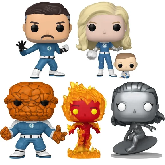 Funko POP! Marvel: Fantastic Four: First Steps Set of 5 with Pop Protectors Collectors Exclusive