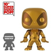 Funko POP! Marvel: Gold Deadpool with Swords, 10" Tall, Vinyl Gold Metallic