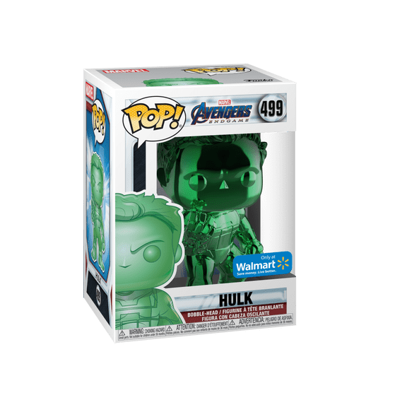 Funko POP! Marvel Hulk Bobblehead, Green Chrome, Walmart Exclusive