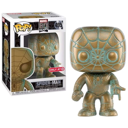 Funko POP Marvel 80th Anniversary Spider-Man 495 Patina Bobble Head Figure