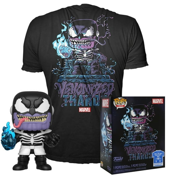 Venomized Thanos Glow in the Dark Stickered Vinyl Pop and Tee Small