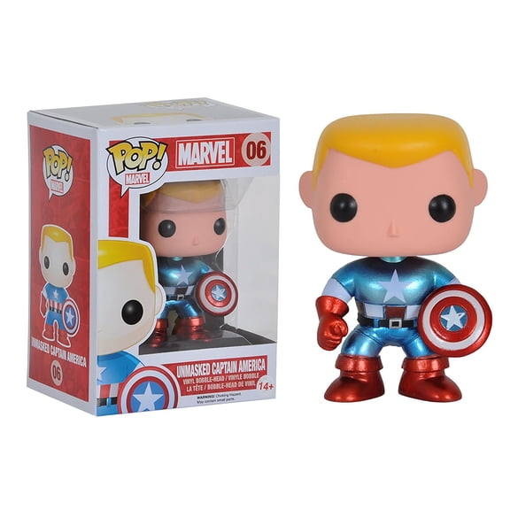 Funko POP Vinyl Comikaze Exclusive 2014 Unmasked Captain America Figure