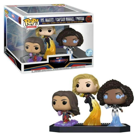 Funko POP! Moment: The Marvels Ms Marvel/ Captain Marvel/Photon Figure Set - 3pk