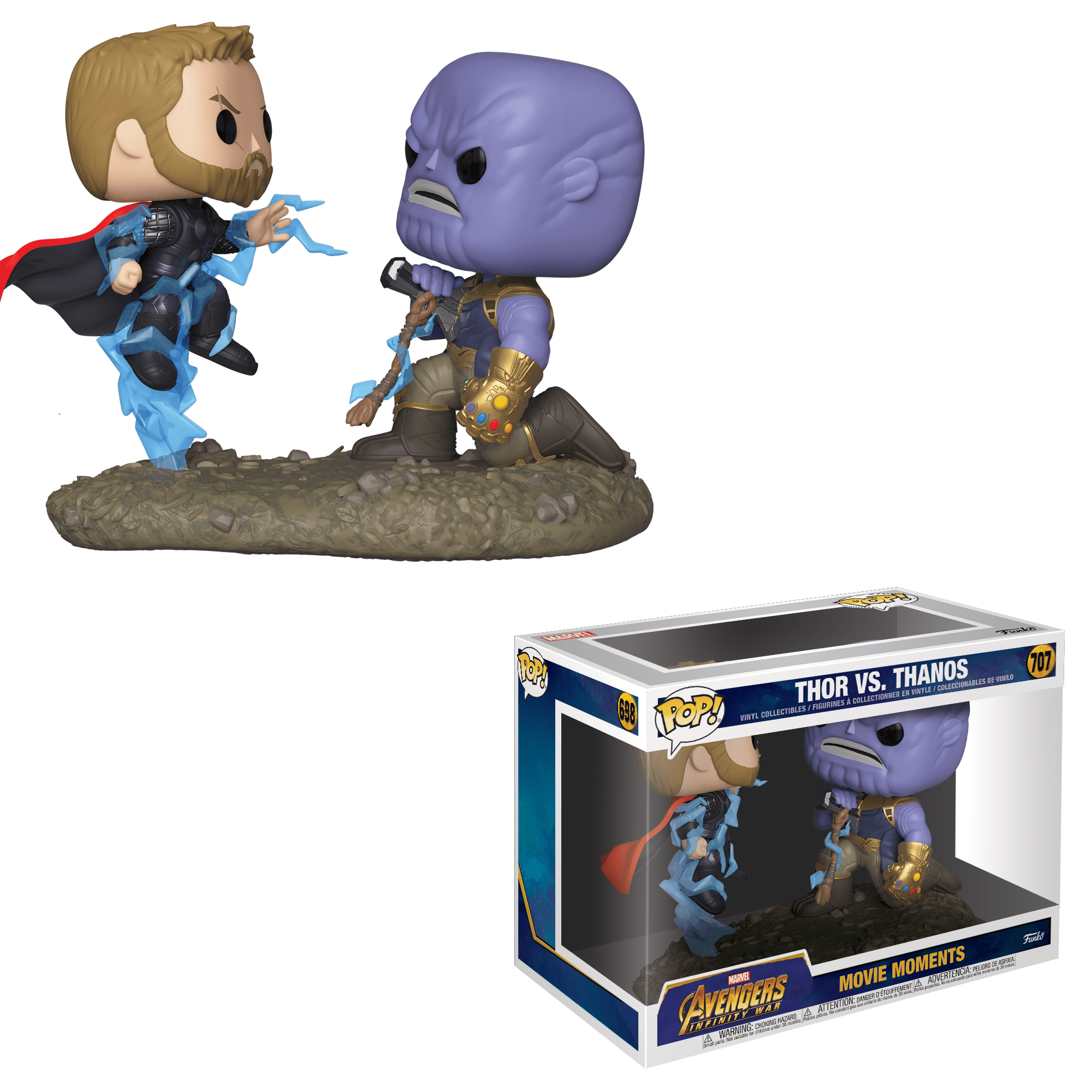 Funko POP! Movie Moments Action Figures: Marvel - Thor vs Thanos