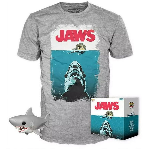 Funko POP! Movies Collectors Box: JAWS Great White Shark POP! & Size Small Tee - Gray Exclusive