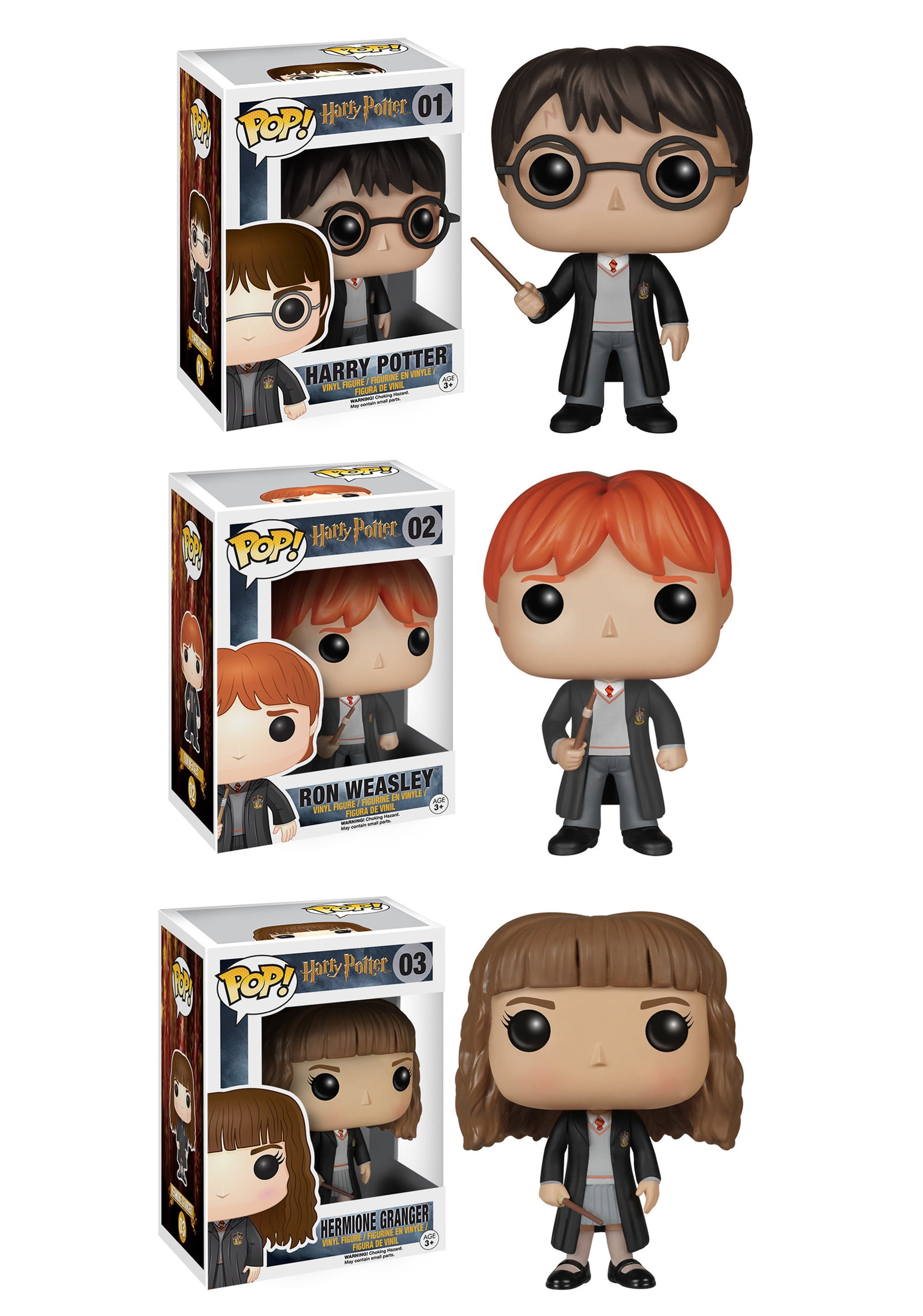 Funko POP! Movies Harry Potter: Harry, Ron and Hermione (Collector's Set),  Vinyl Figures 