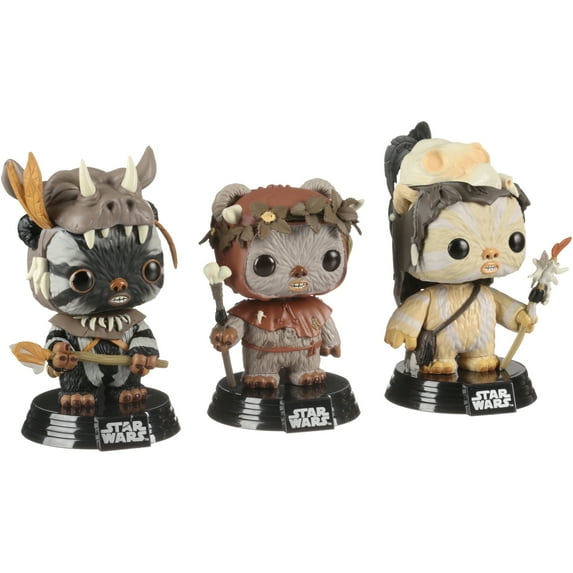 Funko POP! Movies: Star Wars - Ewok 3 Pack - Teebo, Chirpa, Logray - Walmart Exclusive