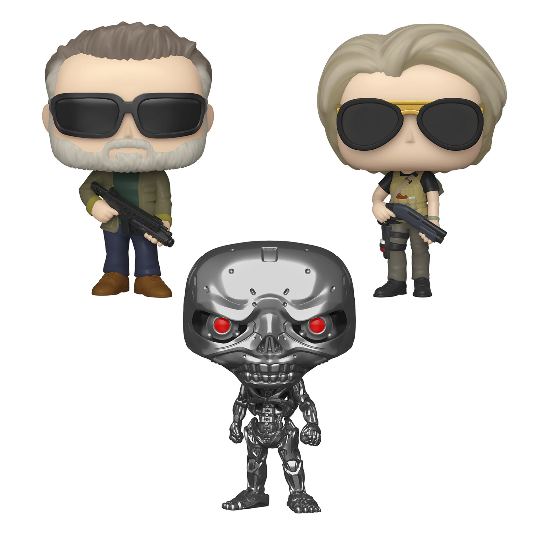 Funko POP! Movies Terminator Dark Fate Collectors Set - T-800, Sarah Connor  (Possible Limited Chase Edition), REV-9