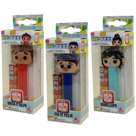 Funko POP! PEZ Dispensers - Wreck-It Ralph - SET OF 3 (Vanellope, Fix-it-Felix & Ralph)