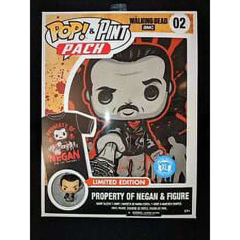 Figurine Funko Pop Negan The Walking Dead + T-shirt Noir Taille L - Ensemble Grand Neuf Sous Blister