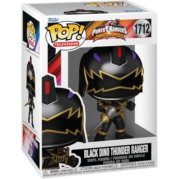Funko POP TV: PR DF- Black Dino Ranger Vinyl Figures, with Collectible
