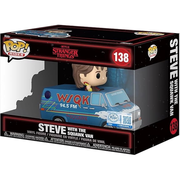 Funko POP! Rides Deluxe: Stranger Things Season 5 - Steve with The Squawk Van - Vinyl Collectible Figure