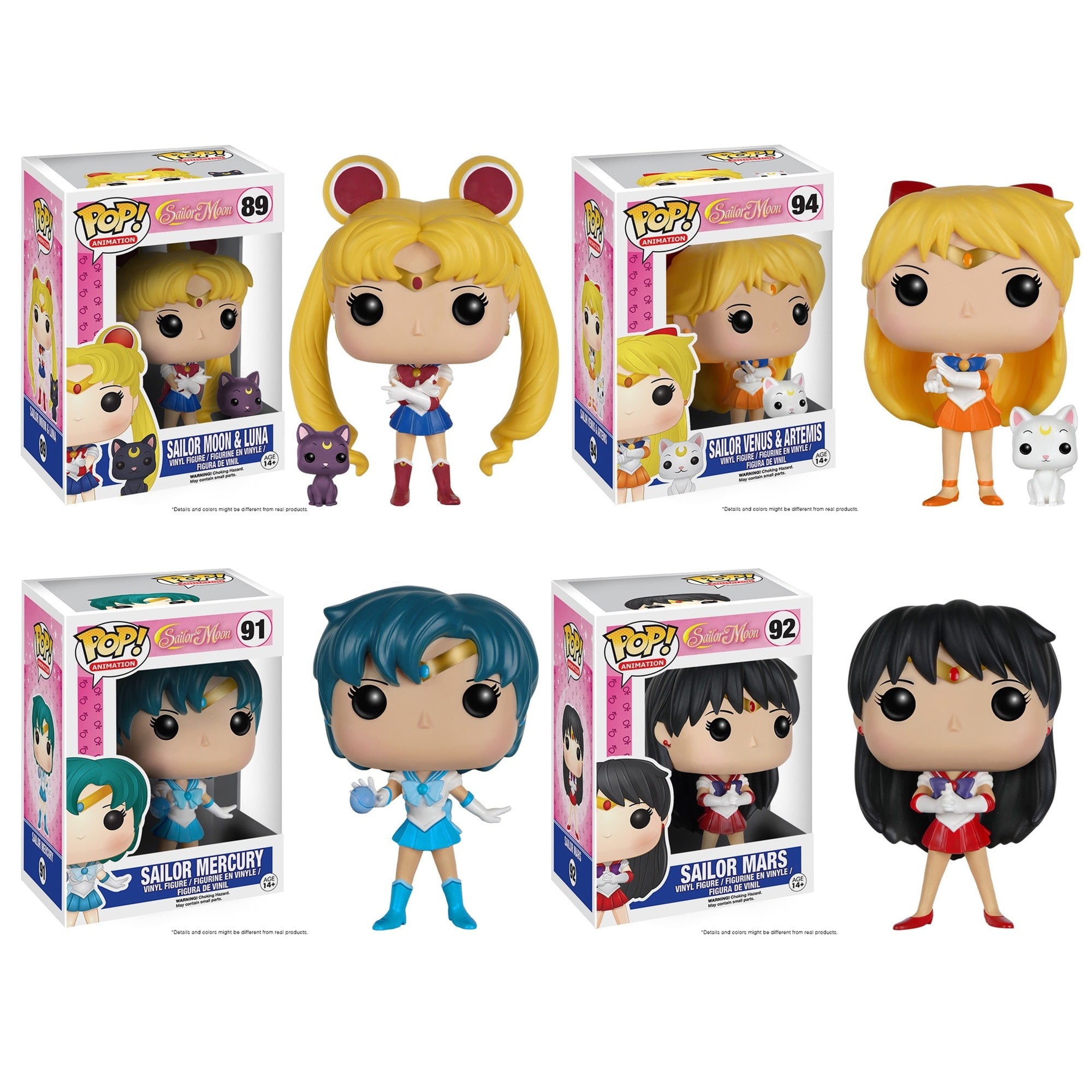 Funko POP! Sailor Moon Anime Collectors Set Featuring Sailor Moon with  Luna, Venus with Artemis, Sailor Mercury and Sailor Mars