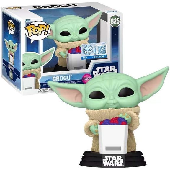 Funko Pop! Star Wars Grogu w/ Snack (Flocked) Exclusive Figure #825