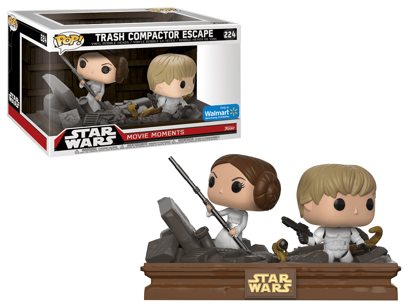 Funko POP! Star Wars Movie Moments: Luke Skywalker and Princess Leia Trash Compactor, Vinyl Figure - Walmart.com