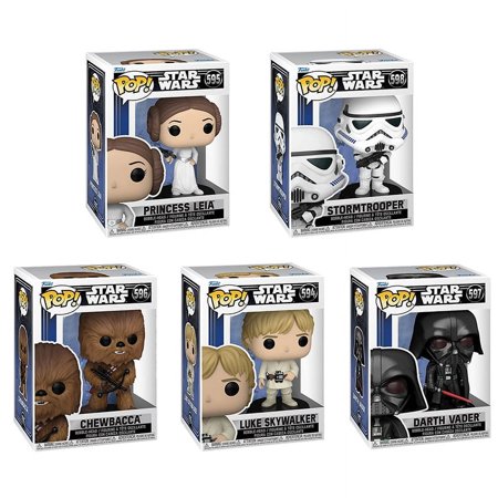 Funko POP! Star Wars New Classics Vinyl Bobble Figures - SET OF 5 (Leia, Luke, Vader, Chewbacca +1)