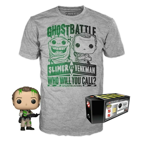 Funko POP! Tees Ghostbusters Peter Venkman [Slimed] and Size Medium Ghostbattle T-Shirt
