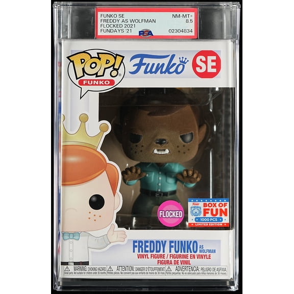 Funko, PSA Graded 8.5 NM-MT+, Freddy as Wolfman Collectible Vinyl Figure #SE, Fully Encapsulated Bundle with Compatible Funko Pop! PSA Hard Protector Case