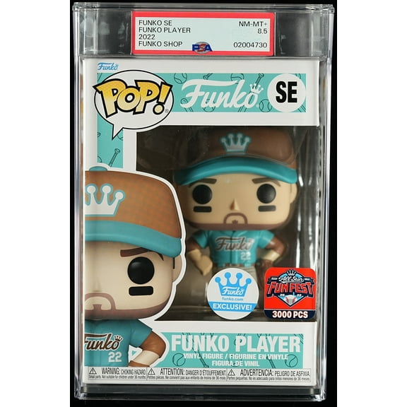 Funko, PSA Graded 8.5 NM-MT+, Funko Player Collectible Vinyl Figure #SE, Fully Encapsulated Bundle with Compatible Funko Pop! PSA Hard Protector Case