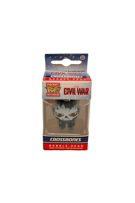 Pocket Keychain Marvel Civil War Captain Ameirca Crossbones Bobble-Head