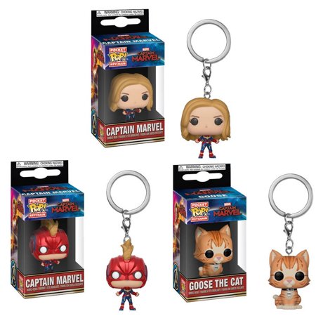 Funko Pocket POP! Keychain Captain Marvel - SET OF 3 (Goose the Cat & 2 Captain Marvels)