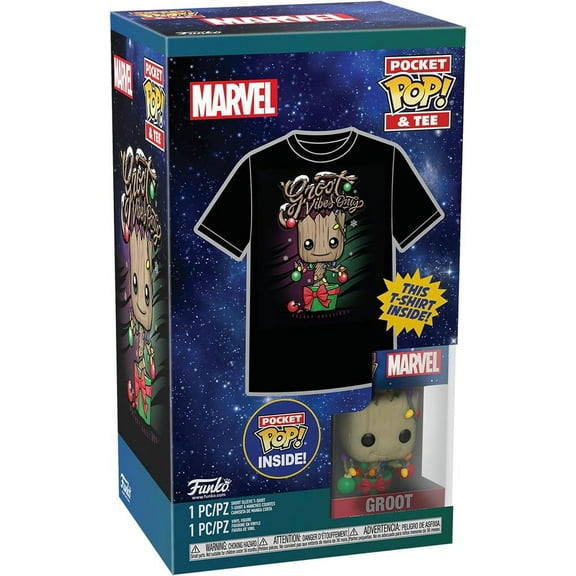 Funko Pocket Pop! Tees Marvel Holiday Groot T-Shirt - Xlarge