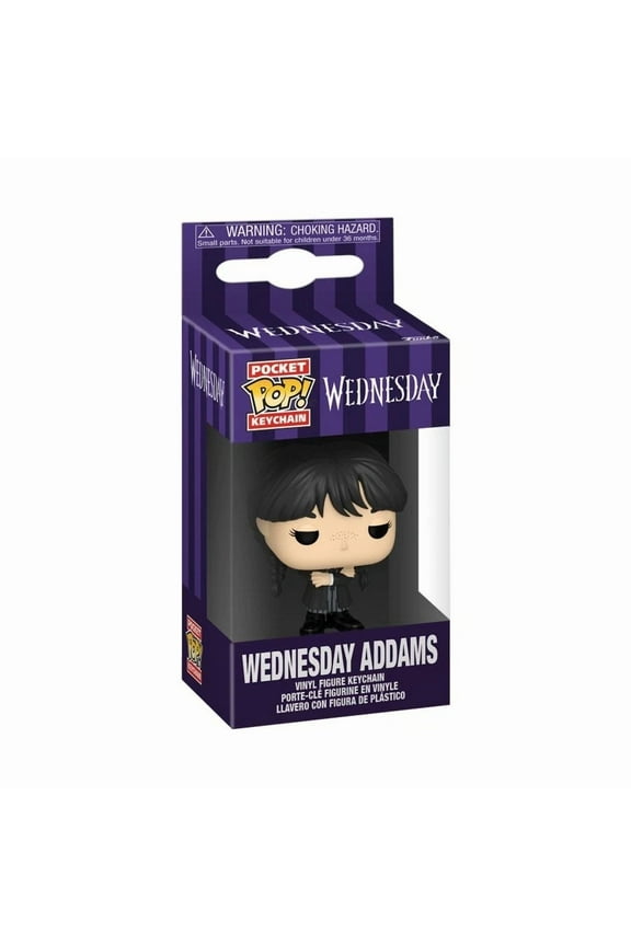 Pop! Keychain: The Addams Family - Wednesday Addams (Black Coat) Vinyl Figure