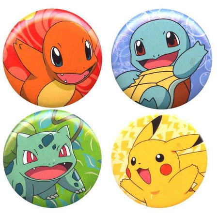Funko Pokemon Charmander, Pikachu, Squirtle & Bulbasaur Pin 4-Pack