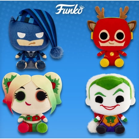 Funko Pop! 4” Plush: DC Holiday 4 pack (Batman/ Flash/ Harley/ Joker) (WALMART EXCLUSIVE)